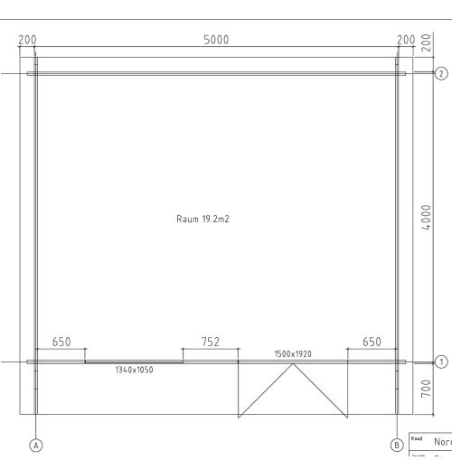 44mm Gartenhaus NORDHORN 5,20 x 4,20 + 0,70m-Vordach mit Fußboden und Isolierverglasung – Bild 8