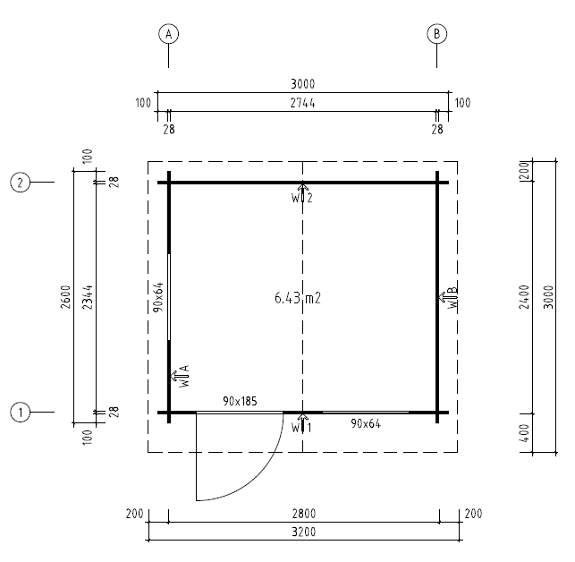 Gartenhaus ALEX 3,00 x 2,50m mit 28mm Fußboden und Befestigungsmaterial – Bild 5