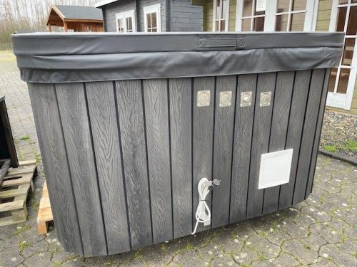 Badezuber WPC RECHTECK Whirlpool Jacuzzi Hot Tub 172 x 202cm mit externem Ofen