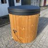 Tauchbecken Bottich Cold Plunge ColdTub Ø 100 cm aus Thermoholz mit Treppe, Thermodeckel, LED und Einsatz aus GFK-Fiberglass in Farbton blue granite – Bild 6