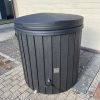 Tauchbecken Bottich Cold Plunge ColdTub Ø 100 cm aus WPC Bretter mit Treppe, Thermodeckel, LED und Einsatz aus GFK-Fiberglass in Farbton blue granite – Bild 2