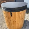 Tauchbecken Bottich Cold Plunge ColdTub Ø 100 cm aus Thermoholz mit Treppe, Thermodeckel, LED und Einsatz aus GFK-Fiberglass in Farbton blue granite – Bild 5