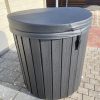 Tauchbecken Bottich Cold Plunge ColdTub Ø 100 cm aus WPC Bretter mit Treppe, Thermodeckel, LED und Einsatz aus GFK-Fiberglass in Farbton blue granite – Bild 10