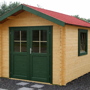 45mm Gartenhaus AHAUS 2,60 x 4,00m mit 28mm-Fußboden und Doppel-, Isolierverglasung