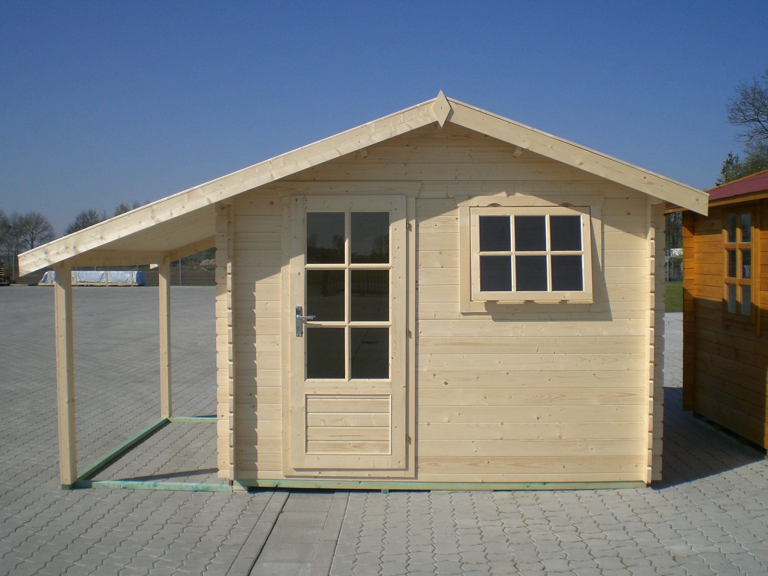 Gartenhaus BRUNO 3,00 x 2,60m + 1,30m Schleppdach inkl. 28mm-Fußboden und Befestigungsmaterial – Bild 6