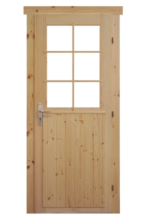 Holztür Tür Einzeltür mit Doppel-, Isolierglas Gummidichtung 900x2000mm
