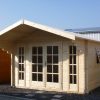 45mm Gartenhaus VIKTORIA 3,80 x 3,80m mit 28mm-Fußboden, Doppel-, Isolierverglasung, 1,50m-Vordach – Bild 2