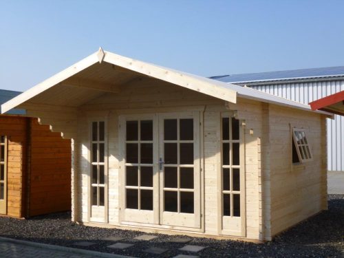 45mm Gartenhaus VIKTORIA 3,80 x 3,80m mit 28mm-Fußboden, Doppel-, Isolierverglasung, 1,50m-Vordach – Bild 2